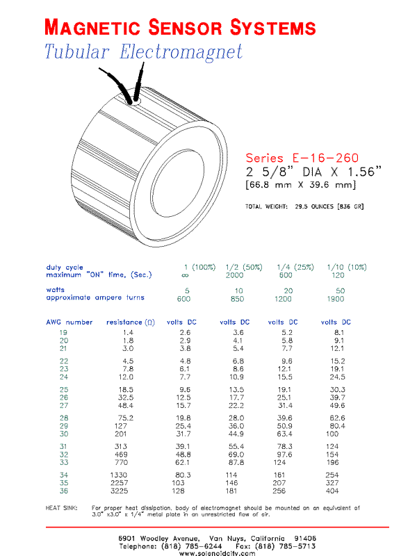 Tubular Electromagnet E-16-260, Page 1