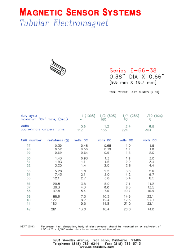 Tubular Electromagnet E-66-38, Page 1